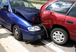 Two cars involved in a car accident