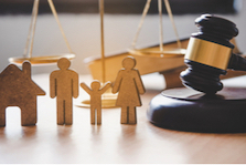 Wooden Family Figures and Gavel