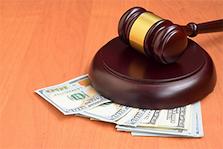 Money Under Law Gavel